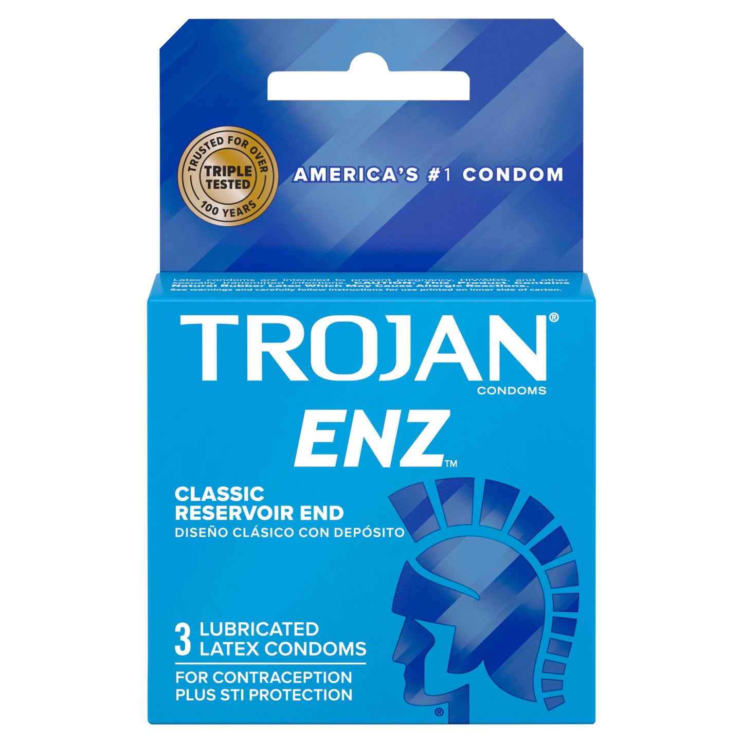 Trojan ENZ Premium Lubricated Latex Condoms - 3 count