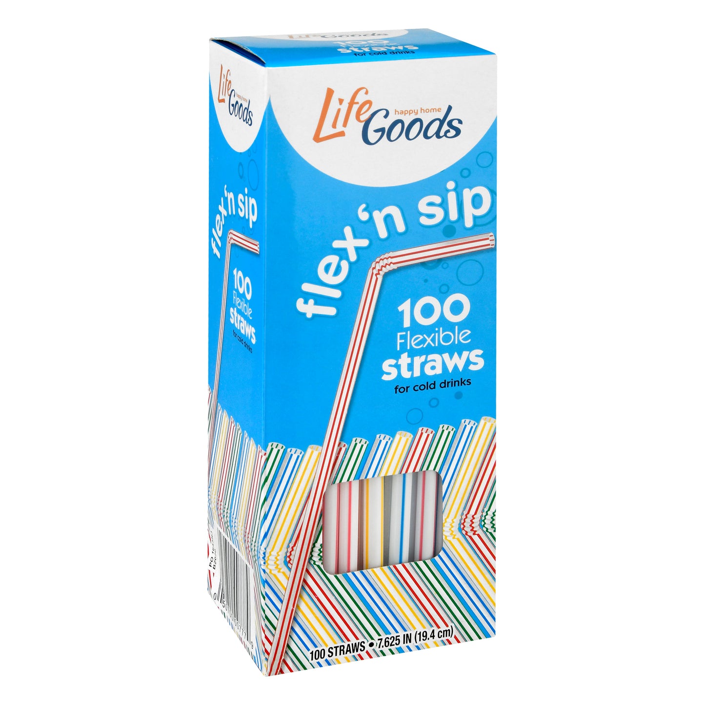 Life Goods Flexible for Cold Drinks Straws 100 ea