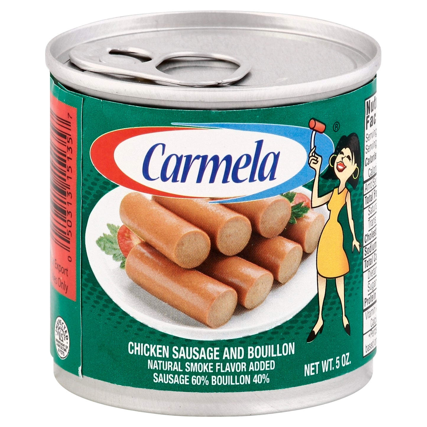 Salchicha de pollo Carmela y caldo en polvo de 5 onzas