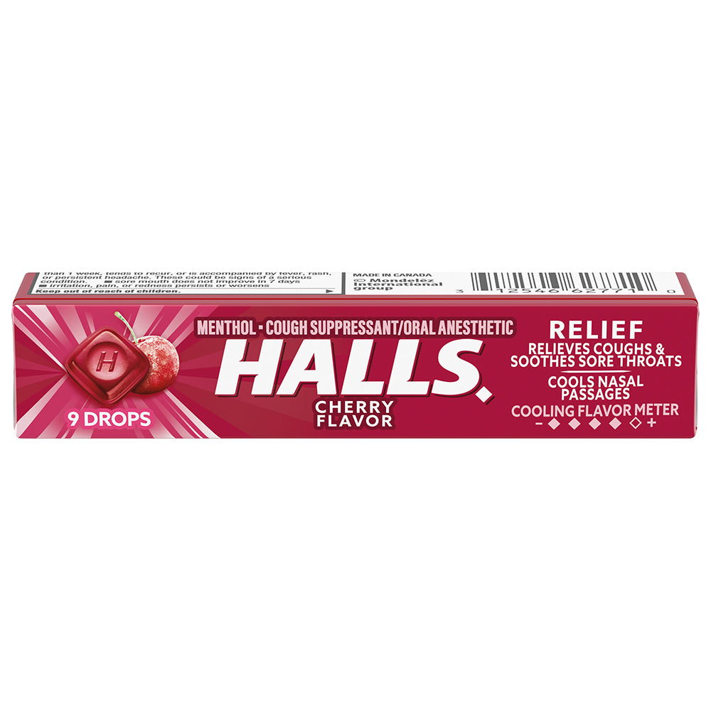 Halls Relief Cherry Flavor Cough Drops 9 ea