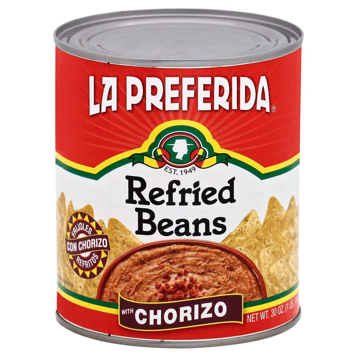 La Preferida Refried Beans 30 oz - Chorizo