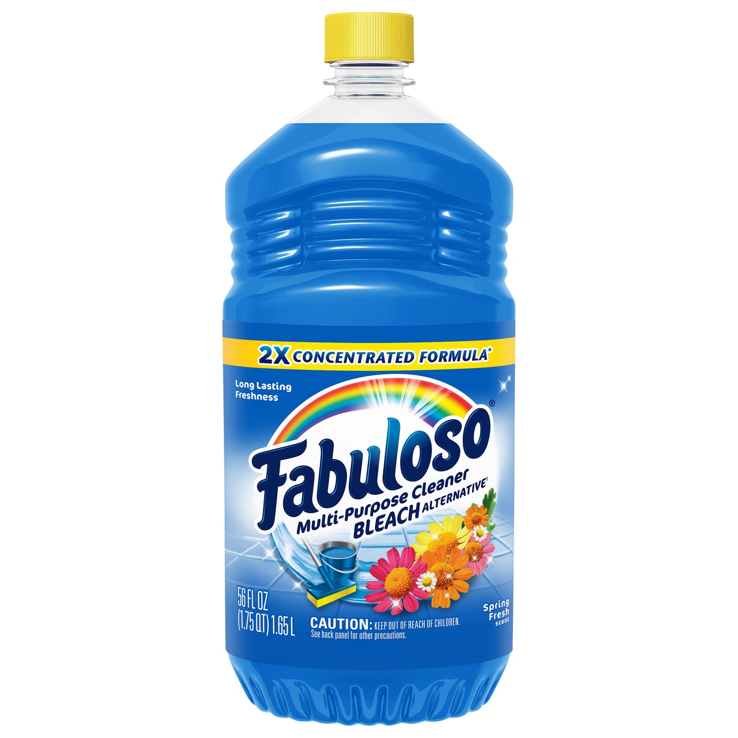 Limpiador multiusos Fabuloso con alternativa a la lejía, 2 veces concentrado, aroma a frescura primaveral - 1,6 litros