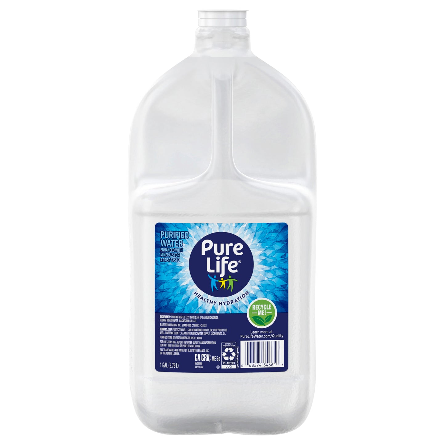 Agua purificada Pure Life, 1 galón, botella de plástico (individual)