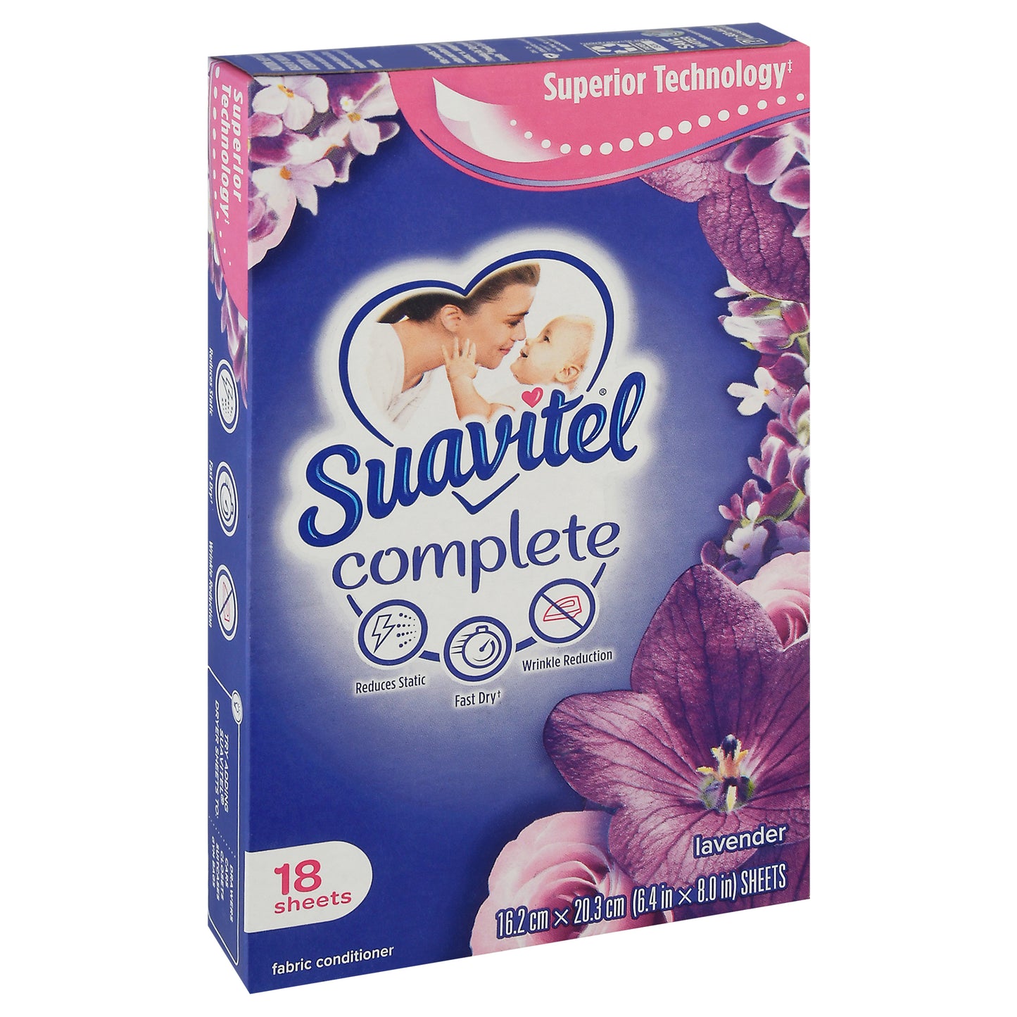Suavitel Complete Lavender Fabric Conditioner Sheets 18 ea