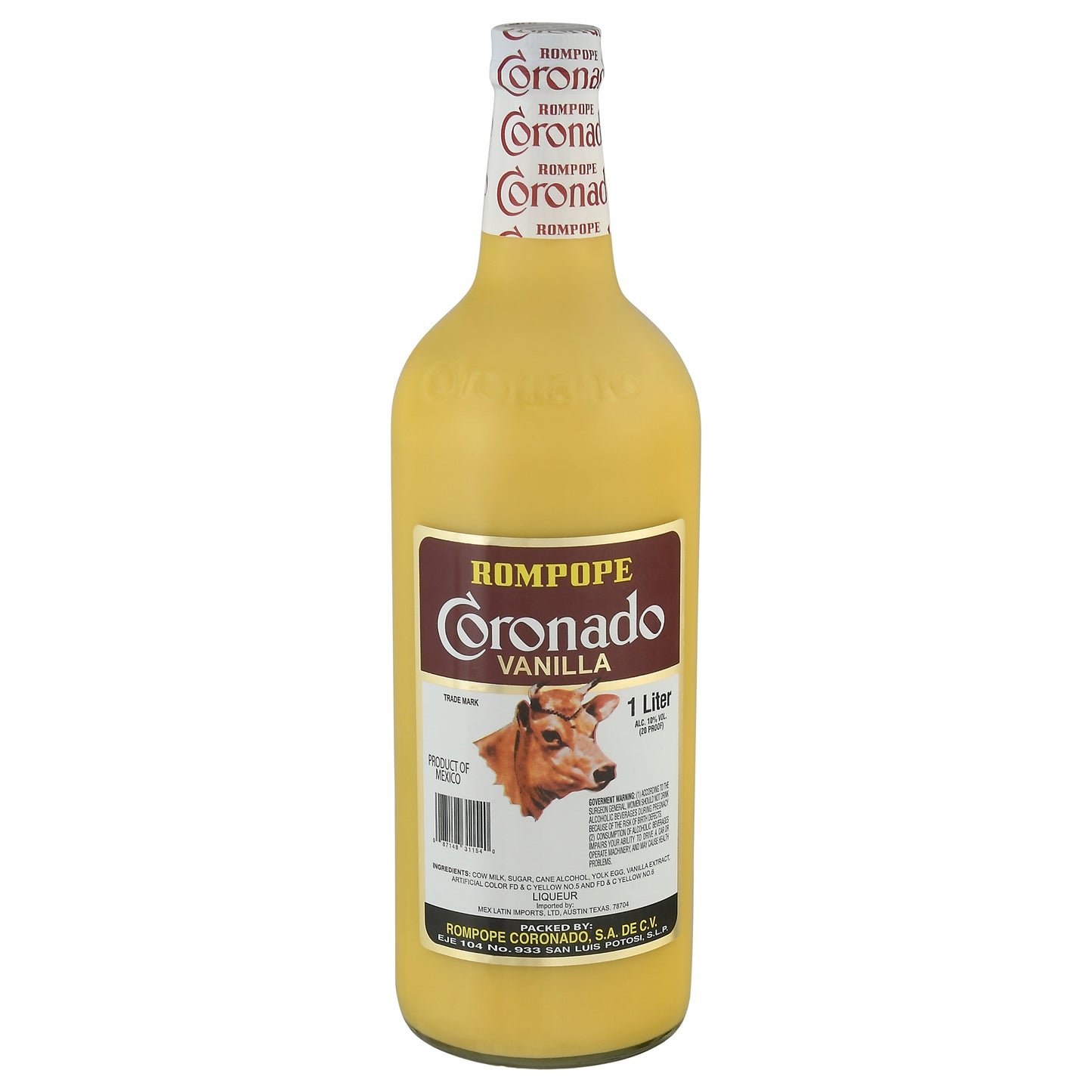 Rompope Coronado Licor Vainilla Botella 1 lt