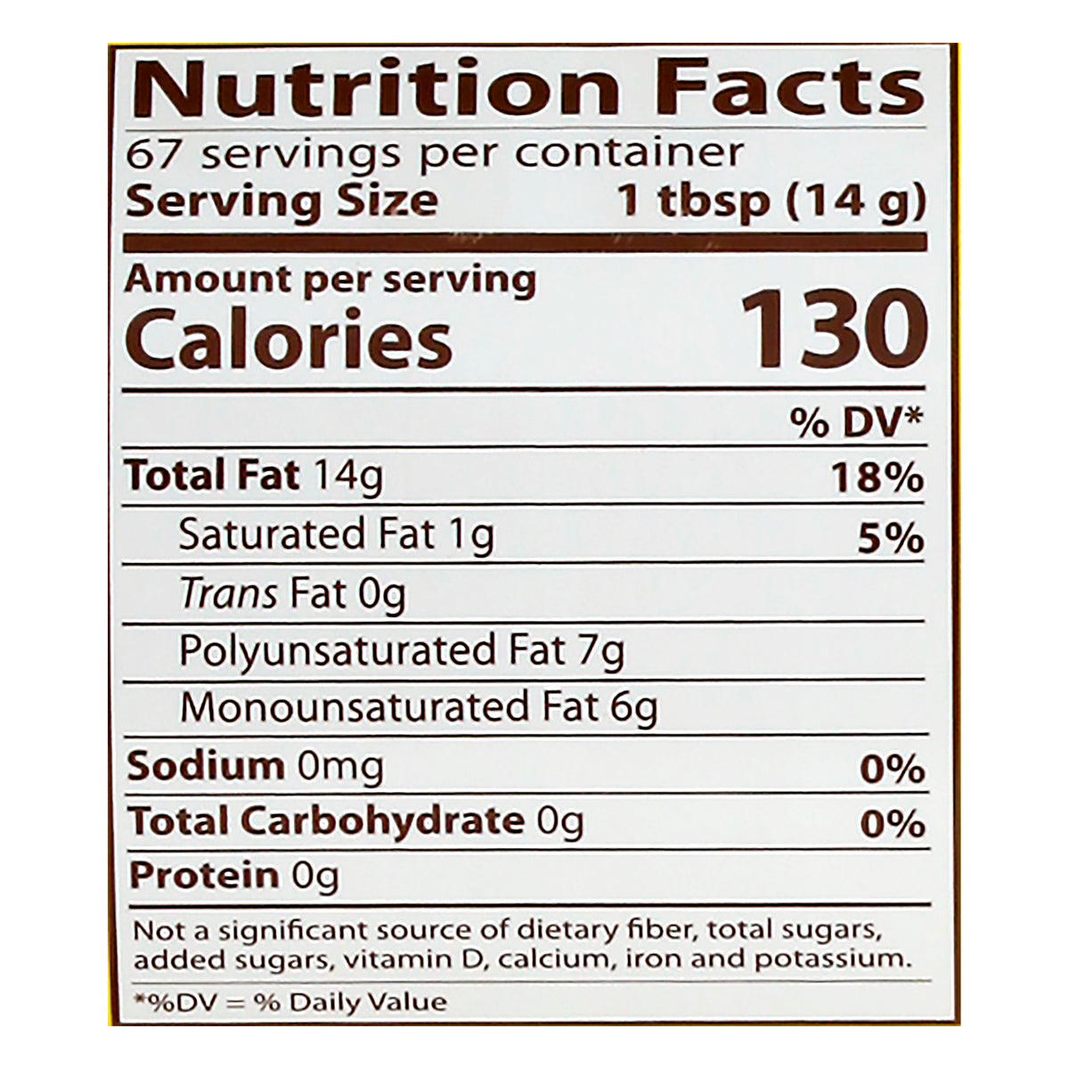 1 2 3 Vegetable Oil 33.8 oz