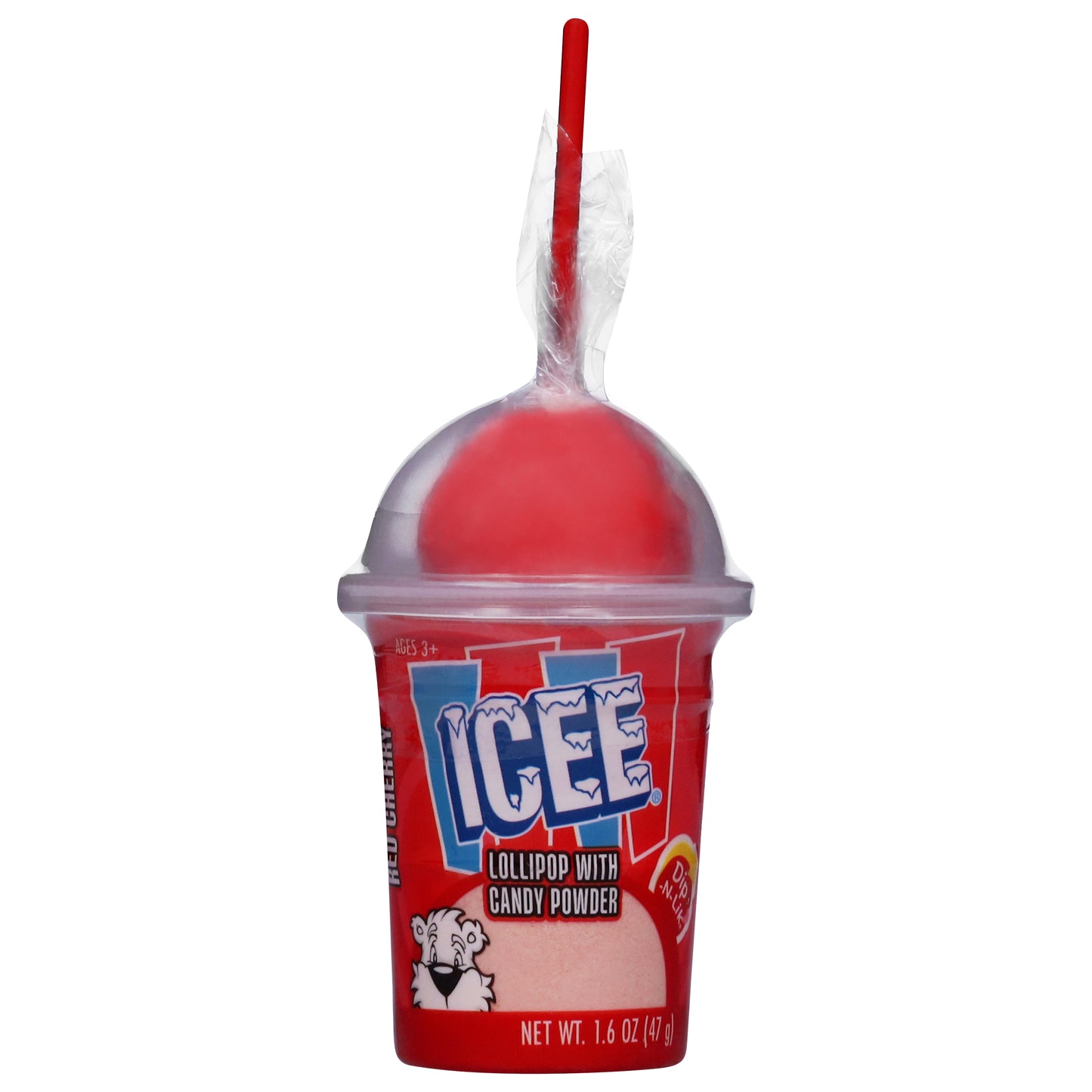 Icee Red Cherry Lollipop with Candy Powder 1.6 oz