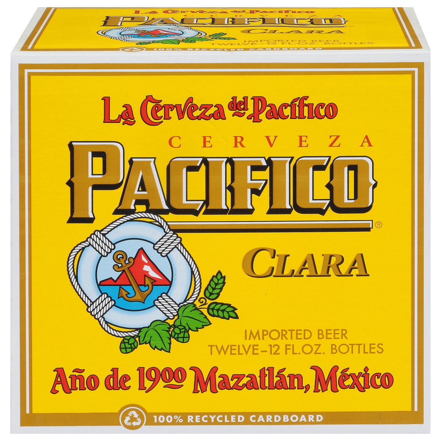 Cerveza Pacifico Importada Clara, botella de 12 onzas líquidas (355 ml)