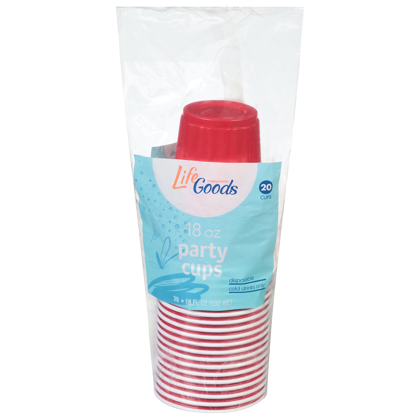 Vasos para fiestas Life Goods de 18 onzas, paquete de 20 unidades