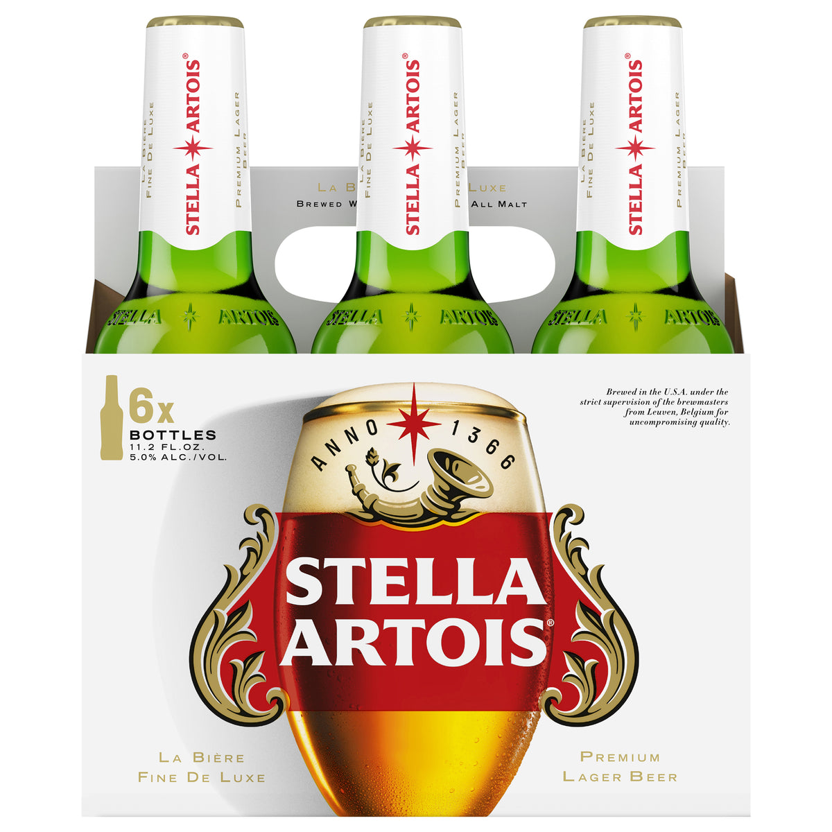 Stella Artois Premium Lager Beer 6 - 11.2 fl oz Bottles