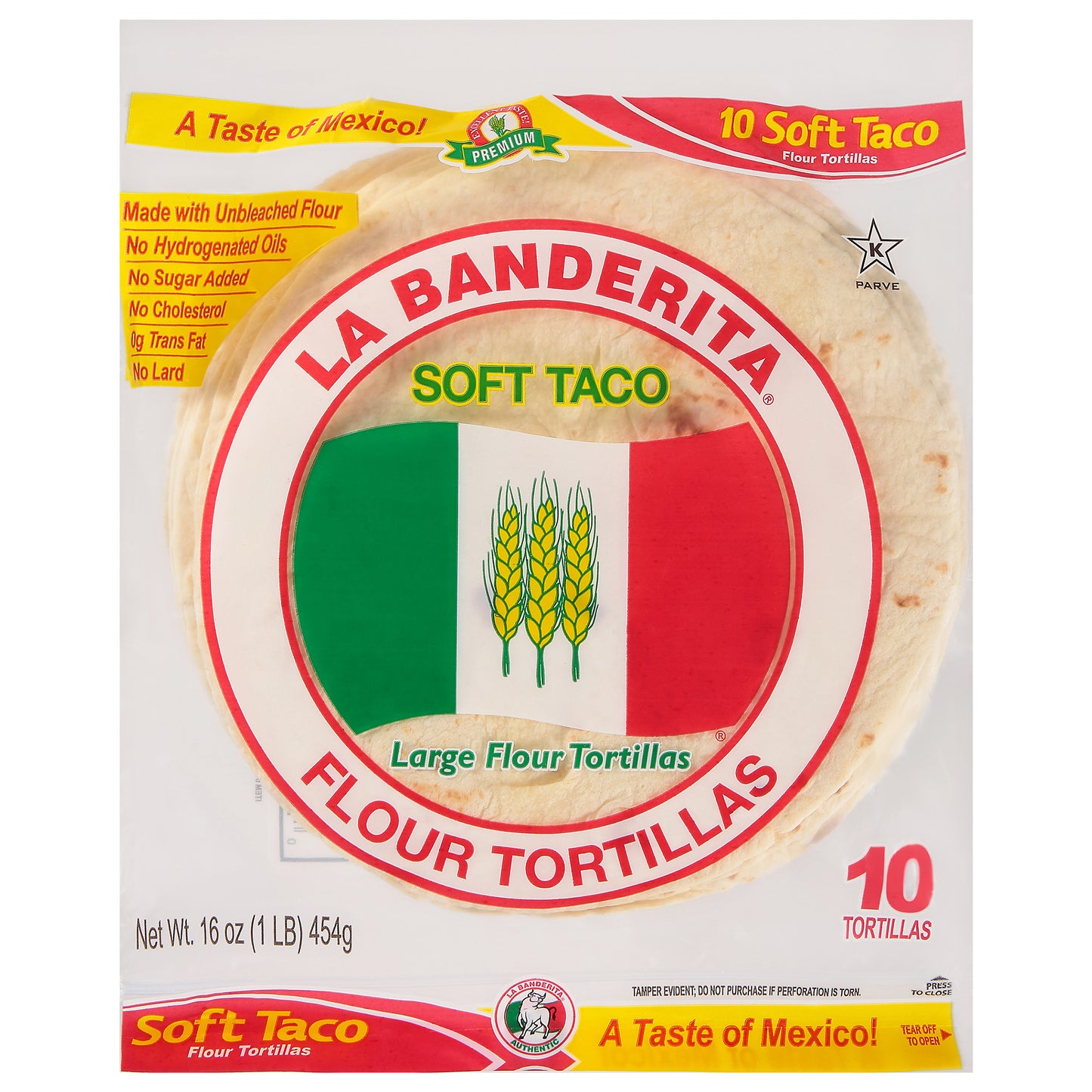 La Banderita Large Soft Taco Flour Tortillas 10 ea