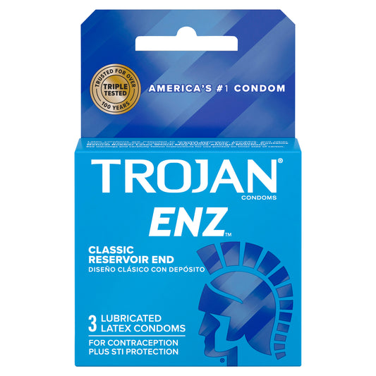 Trojan ENZ Premium Lubricated Latex Condoms - 3 count