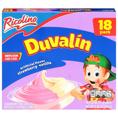 Ricolino Duvalin Strawberry/Vanilla Candy 18 - 0.52 oz Pieces
