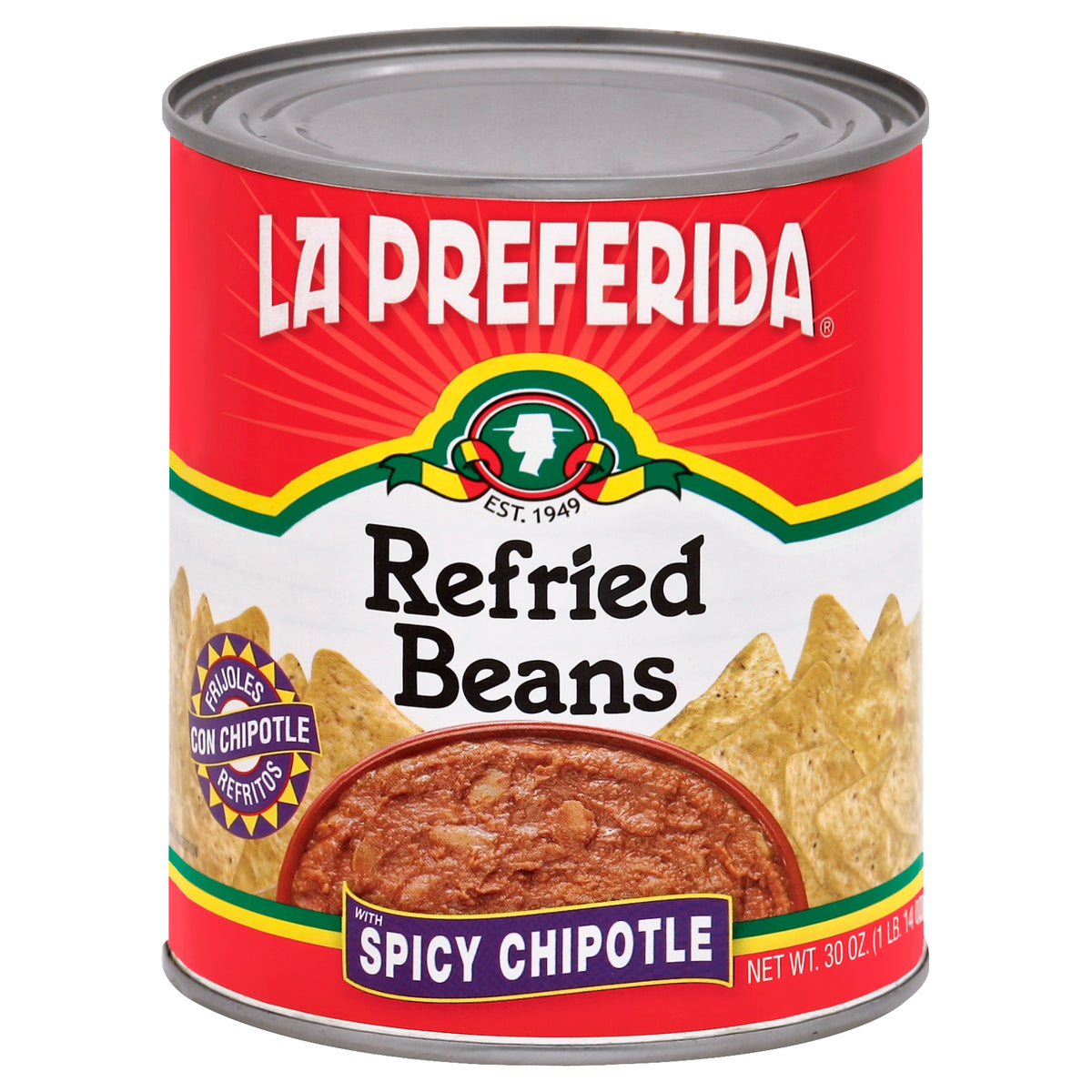 La Preferida Refried Beans 30 oz - Chipotle