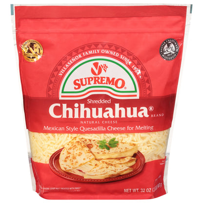 Queso natural rallado V&amp;V Supremo Chihuahua 1 32 oz