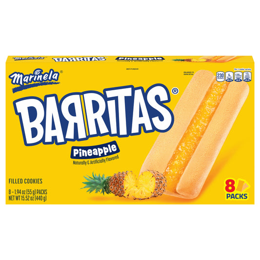 Marinela Barritas Pineapple Filled Cookies, 8 packs, 15.52 oz