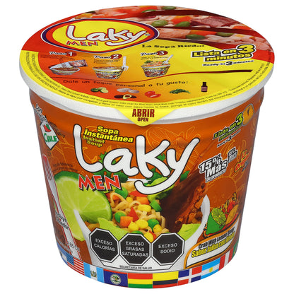Ramen instantáneo Laky Men sabor cangrejo con limón, 75 g (2.65 oz)