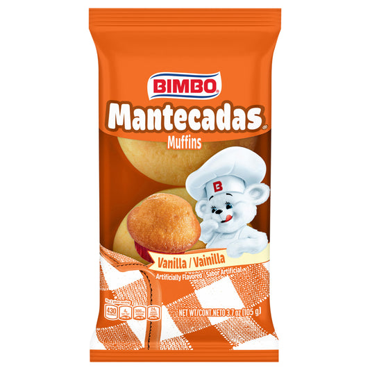 Muffins Bimbo Mantecadas de vainilla (paquete Club), 2 unidades, 105 g