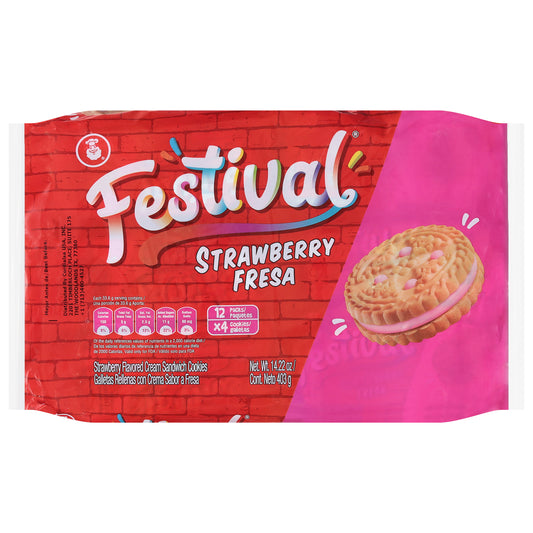 Festival Strawberry Sandwich Cookies 12 - 4 Cookie Packs