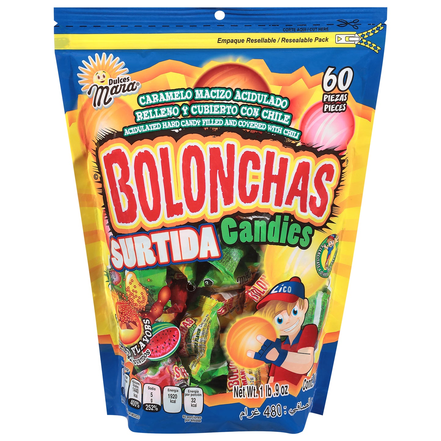 Dulces Mara Bolonchas Assorted Flavors Candies 60 Each
