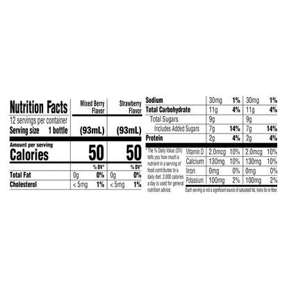 Danimals Strawberry Explosion & Mixed Berry Variety Pack Smoothies, 3.1 Oz. Bottles, 12 Count