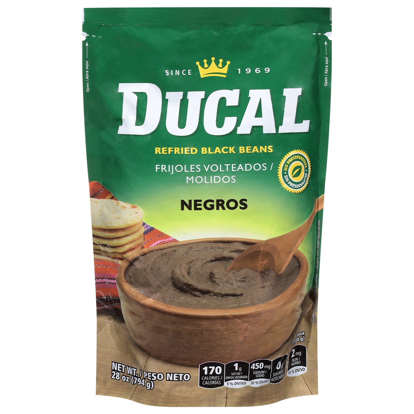 Ducal Refried Black Beans 28 oz