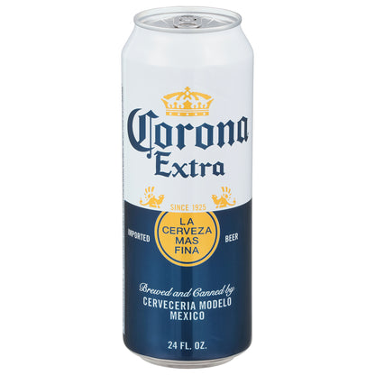 Cerveza Corona Extra Mexicana Lager, lata de 710 ml (24 onzas líquidas), 4,6 % de alcohol por volumen.
