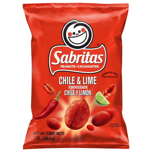 Cacahuetes Sabritas sabor chile y lima, 7 onzas
