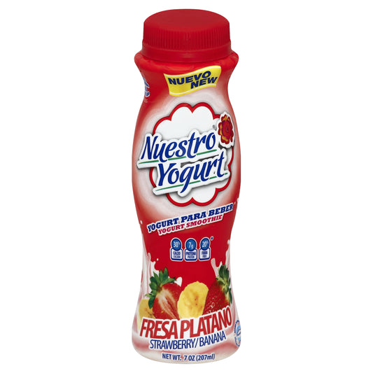 Nuestro Queso Batido de yogur de fresa y plátano 7 oz
