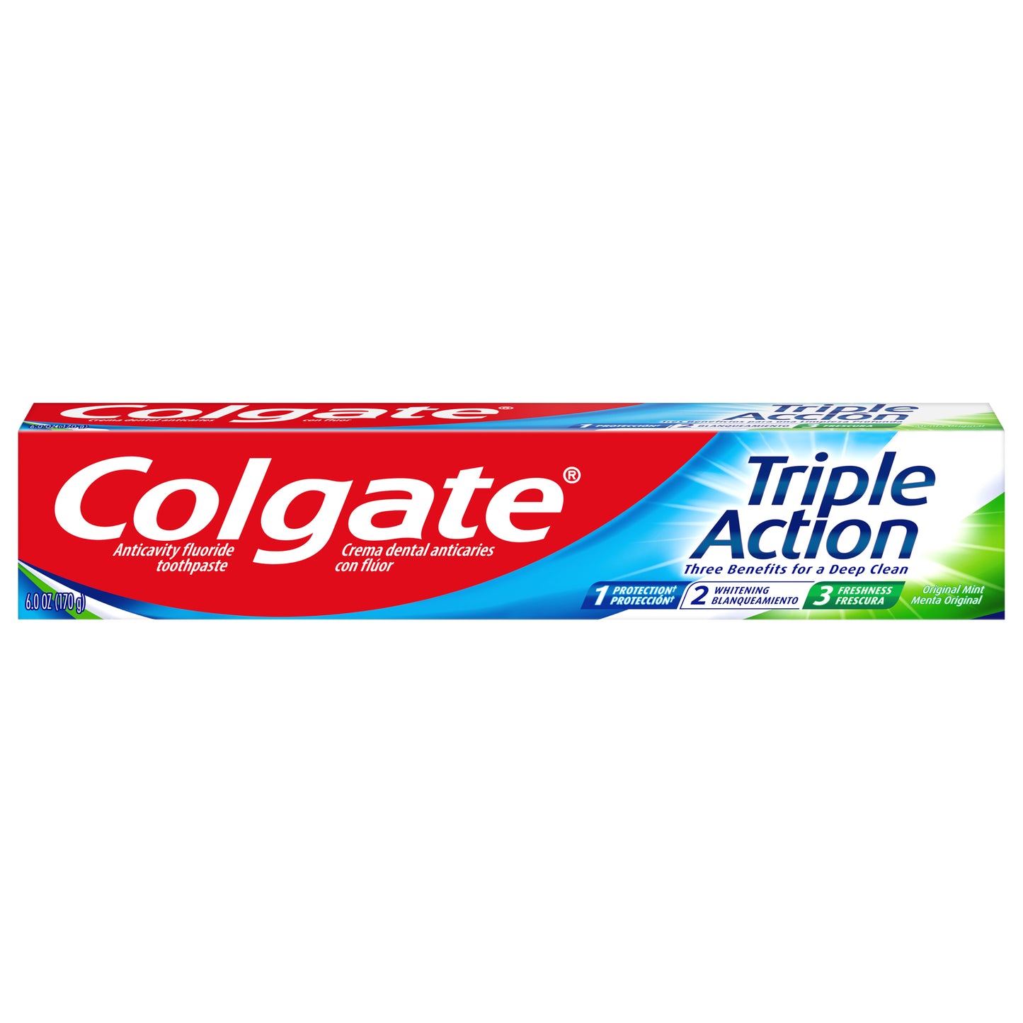 Pasta dental Colgate Triple Acción, Menta - 6.0 onzas
