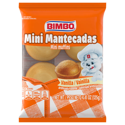 Mini Muffins de Vainilla Bimbo Mini Mantecadas, paquete de 4, 125 g