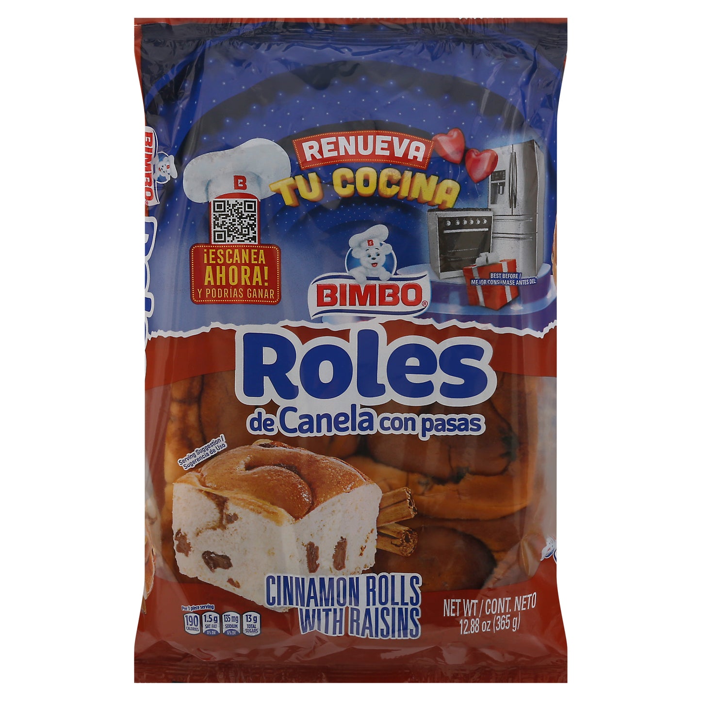 Rollos de canela Bimbo con pasas 365 g