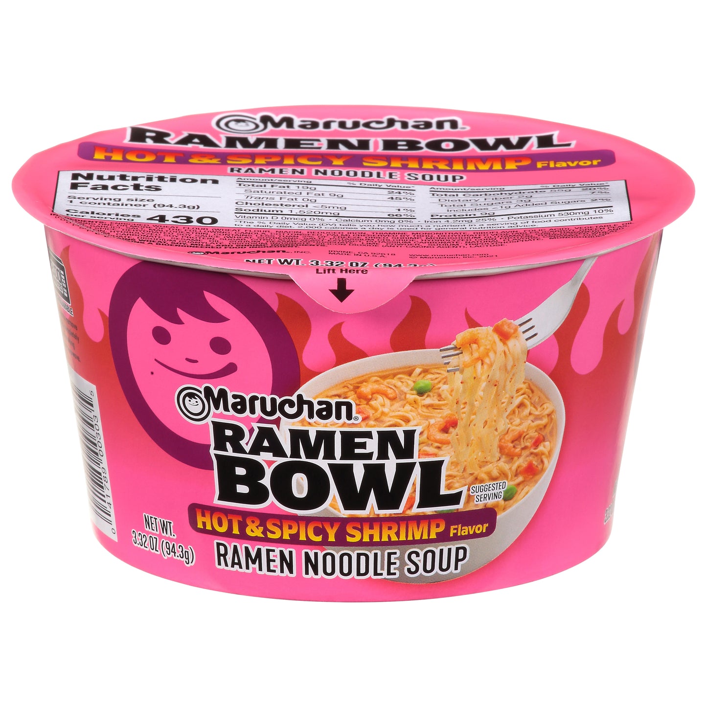 Tazón de ramen Maruchan sabor a camarones picantes (95 g)