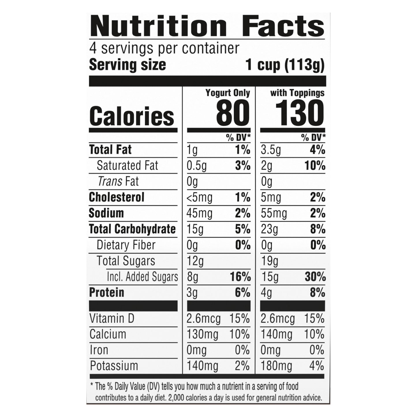 Yogur YoCrunch bajo en grasa sabor vainilla con M&amp;M's, 4 vasos de 113 g (4 oz), paquete de 4 unidades