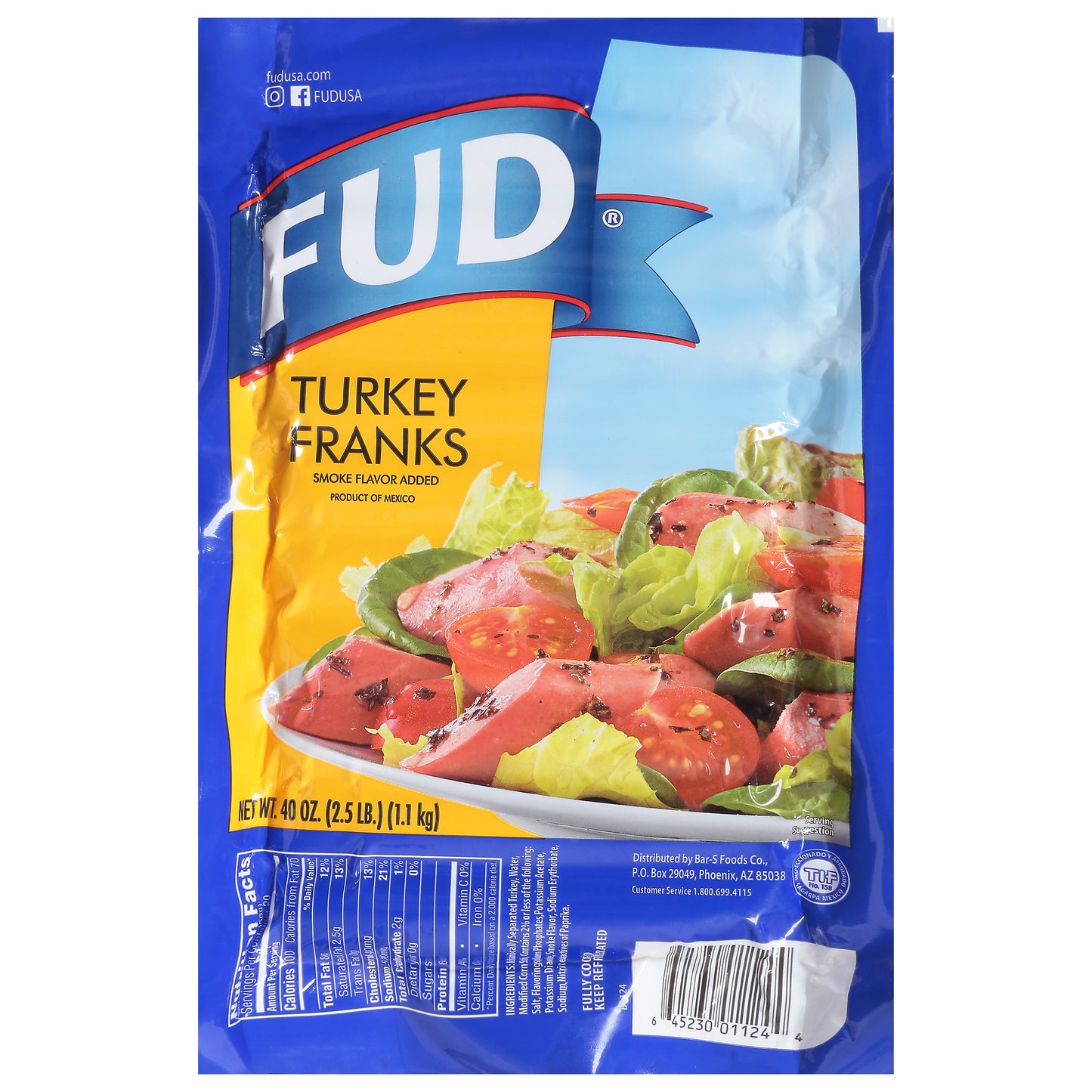 Salchichas de pavo con sabor ahumado FUD de 40 onzas