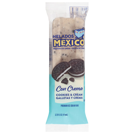 Barra de helado Helados México Premium Cookies &amp; Cream 3.75 onzas líquidas