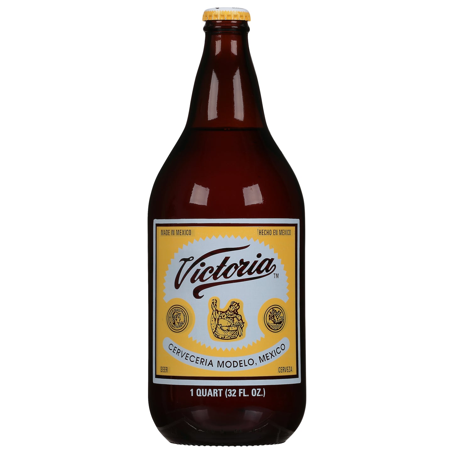 Cerveza Victoria Mexicana Lager, botella de 946 ml (32 onzas líquidas), 4.0% de alcohol por volumen.