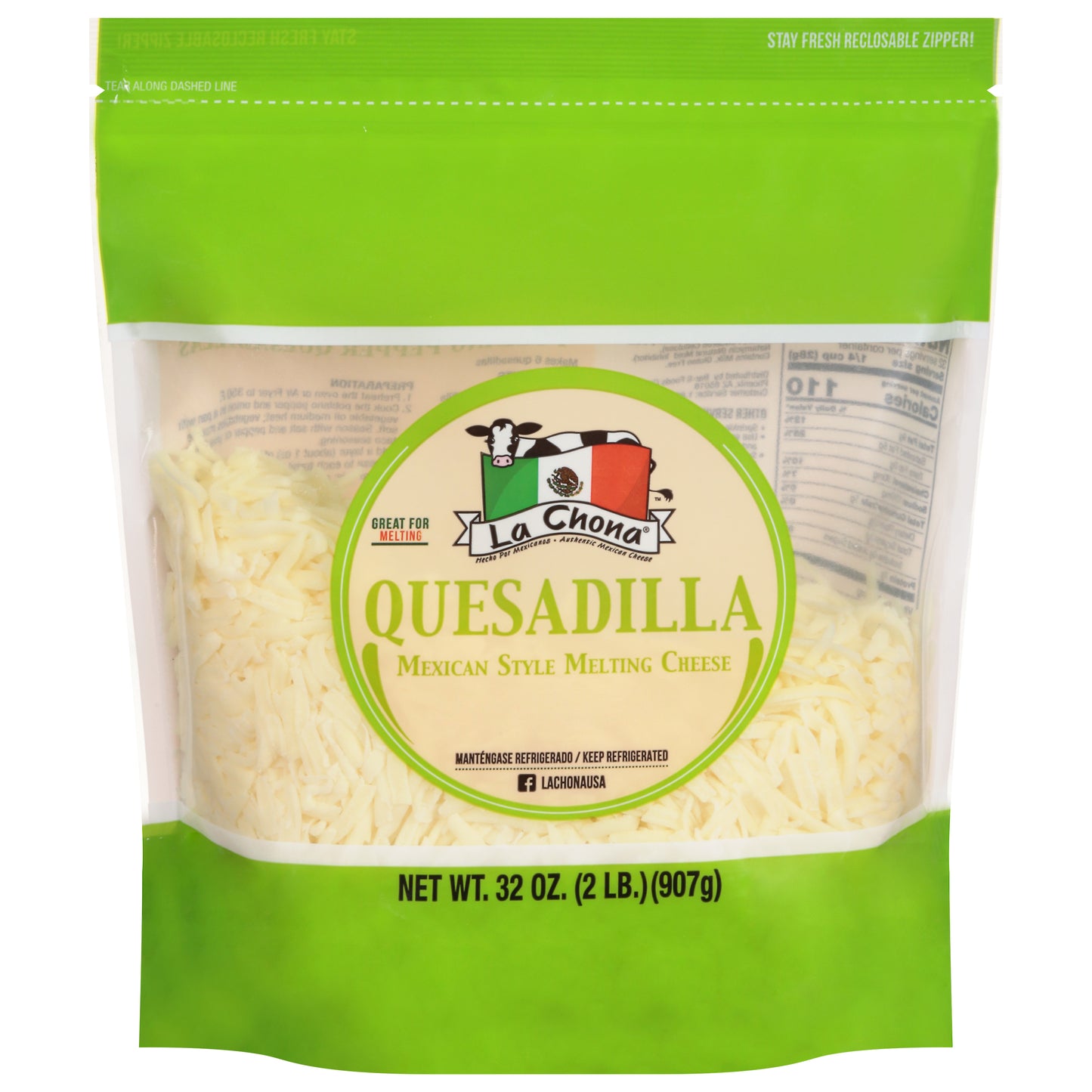 La Chona Quesadilla Estilo Mexicano Queso Derretido 32 oz