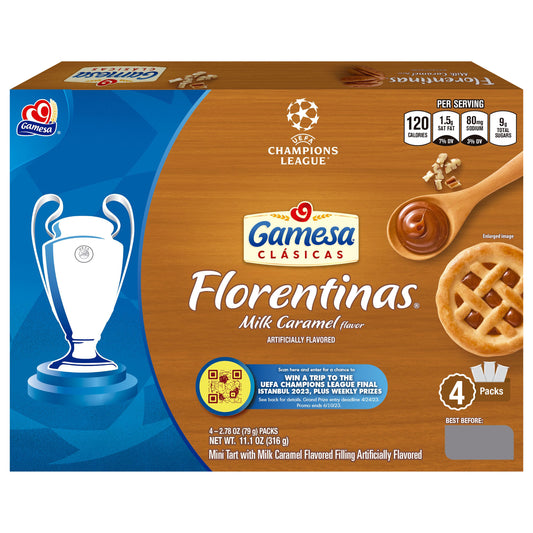 Gamesa Clásicas Florentinas sabor caramelo de leche, 315 g (11.1 oz), paquete de 4 unidades