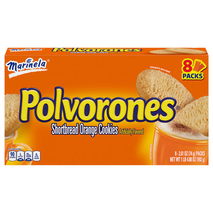 Galletas de mantequilla con sabor a naranja Marinela Polvorones, 8 unidades, 595 g