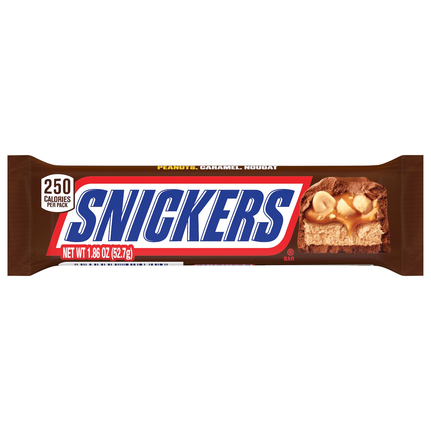 Barra de chocolate SNICKERS de tamaño normal, 52,7 g (1,86 oz)
