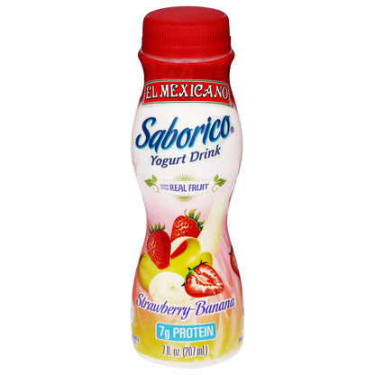 El Mexicano Saborico Bebida de yogur de fresa y plátano 7 fl oz