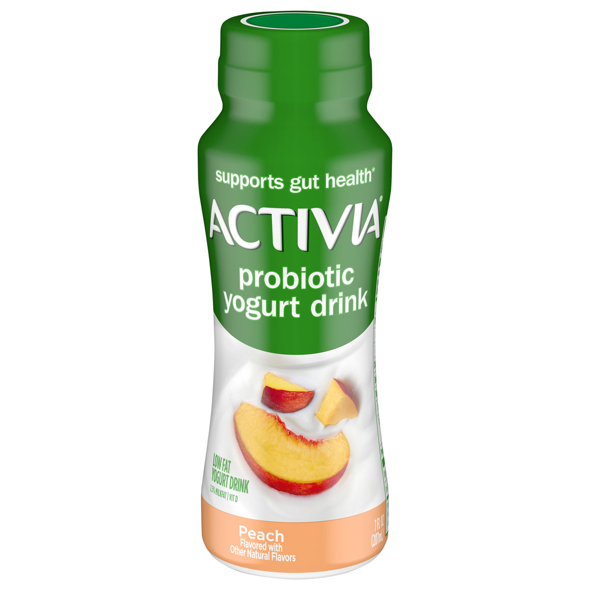 Activia Peach Probiotic Lowfat Yogurt Drink, Probiotic Yogurt Drink, 7 FL OZ