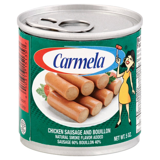 Salchicha de pollo Carmela y caldo en polvo de 5 onzas