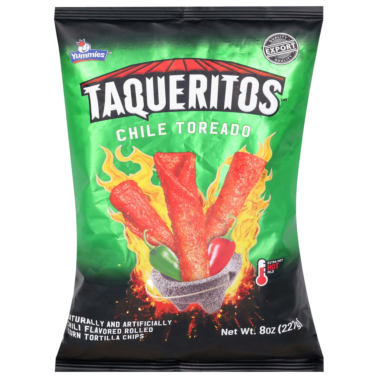 Yummies Taqueritos Chile Toreado Corn Tortilla Chips 8 oz