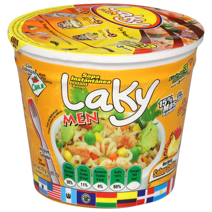 Sopa instantánea sabor a gallina Laky Men 2.65 oz
