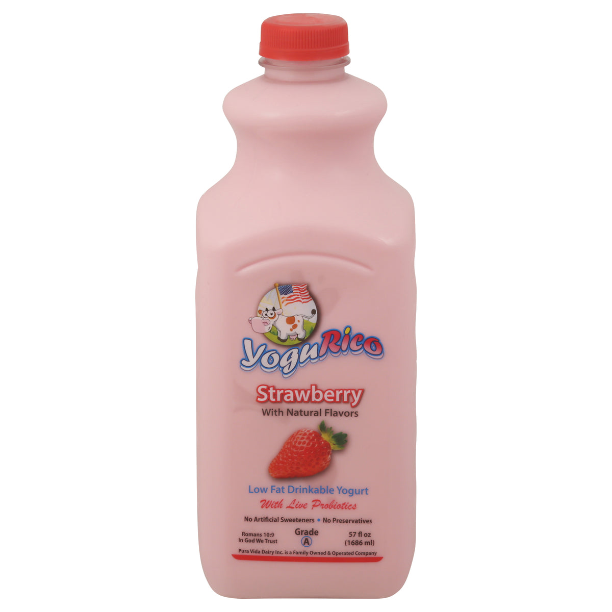 YoguRico Low Fat Drinkable Strawberry Yogurt 57 fl oz