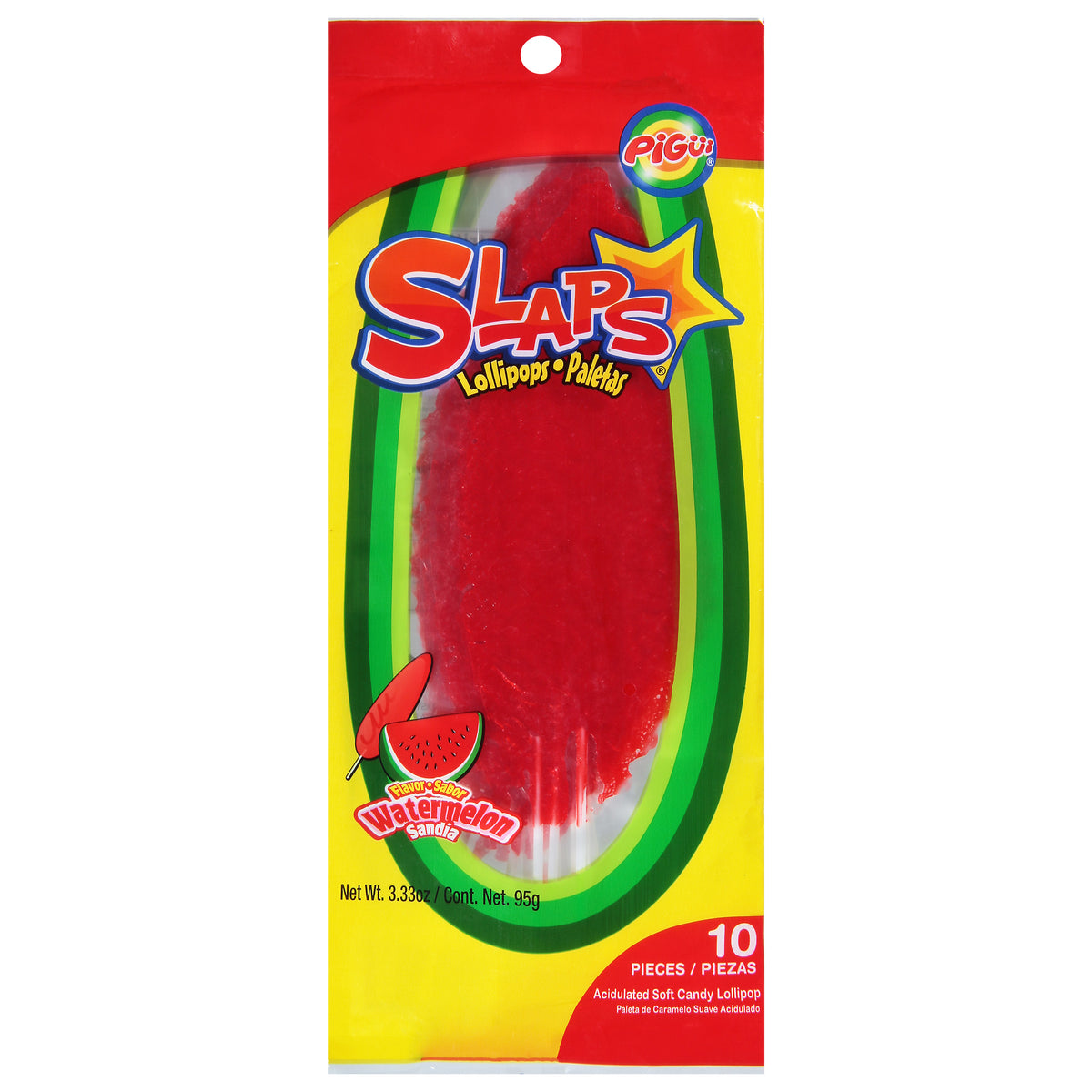Pigui Slaps Watermelon Flavor Lollipops 10 ea