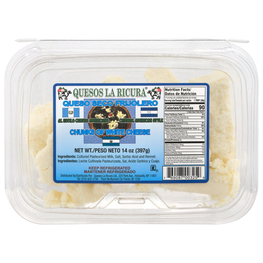 Quesos La Ricura, estilo centroamericano, trozos de queso blanco, 14 oz