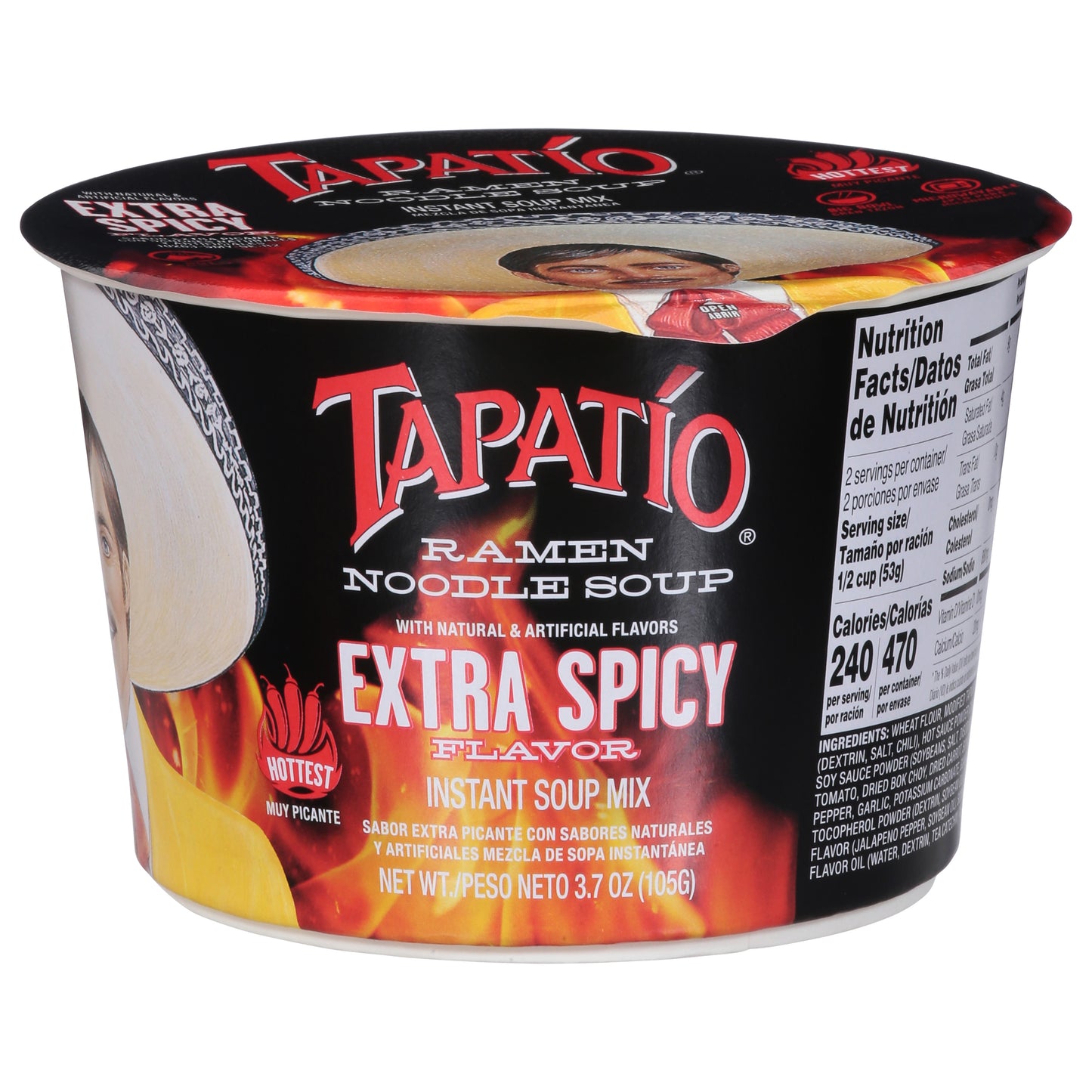 Tapatio Extra Spicy Flavor Ramen Noodle Soup 3.7 oz